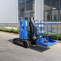 Machine de levage électrique à batterie, mini nacelle élévatrice, nacelle élévatrice à mât vertical unique pour travaux en hauteur
