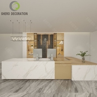 Comptoir de caisse en bois pour boutique de vêtements de luxe sur mesure, comptoir de vente au détail en MDF durable