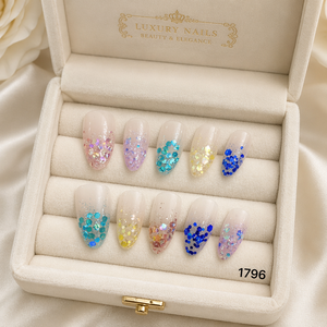 Glitter Press on Nails Full Cover False Nails ABS Plastic Pre Designed Finger Manicure Set - Product Image 4