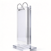 Présentoir de table en acrylique écologique transparent pour cartes, menus et signalétique, plat, 3 mm, poli, format A4, pour restaurants et magasins