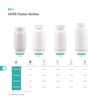 Bouteille en plastique ronde HDPE de luxe multifonctionnelle de 300 ml à large ouverture pour le stockage de médicaments solides