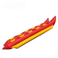 Bateau banane gonflable géant personnalisé rouge et jaune, type requin volant, à double tube, tractable, pour la location et les activités nautiques en gros