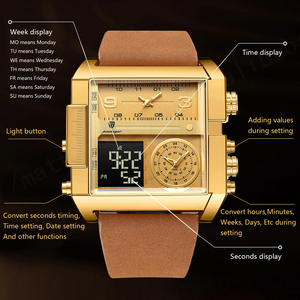 2024 nuevo 997 reloj de lujo de negocios impermeable reloj masculino fecha luminosa Acero inoxidable cuadrado cuarzo hombres reloj - Product Image 6