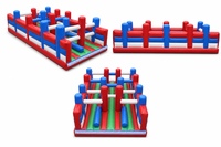Pista de Obstáculos Inflable Comercial, de PVC Resistente, para Adultos y Niños, Juego de Carreras, Diversión para Eventos al Aire Libre y Carnavales