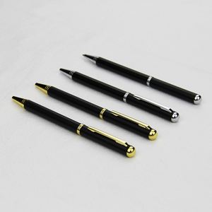Delicate Promotion Twist Metal Ballpoint <b>Pen</b> Stylus Business Custom LOGO Black <b>White</b> - Product Image 2