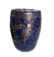 Tabouret tambour en céramique chinoise en gros avec motif de dragon doré, table d'appoint en porcelaine émaillée, modèle à motif de vase émaillé