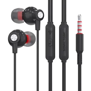 Kablolu kulaklıklar in-kulaklıklar mikrofonlu kulaklık için net aramalar ile uyumlu 3.5mm ses cihazları