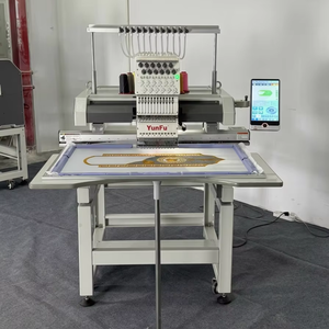 Máquina de bordar computarizada de alta velocidad Yunfu de 12 agujas y 1200 RPM con controlador Dahao A15, automática, de una sola cabeza, para gorras, camisetas y bordado plano. - Product Image 1