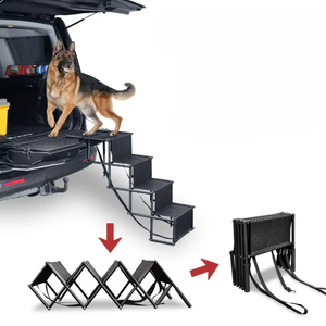 Escalera Portátil Pequeña para Mascotas, Diseño Animal, Tela de Nailon Resistente al Agua, Superficie de Hierro, Escalera para Vehículos, Autos, Camionetas, Todoterreno, Perros y Gatos - Product Image 1