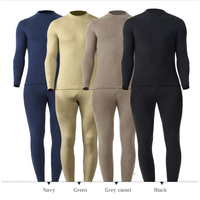 Conjunto de Ropa Interior Térmica para Hombre, Forrada de Lana, Antiestática, Camiseta de Manga Larga y Pantalones Cortos hasta la Rodilla para Clima Frío
