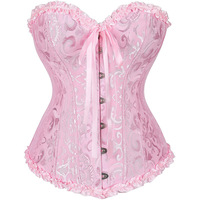 Corset bustier rouge pour femme, style victorien, sexy, blanc, noir, vert, vintage, fleuri, surbuste, lingerie grande taille, corselet