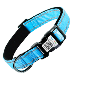 Collar de perro inteligente moderno de lujo personalizable Premium Nylon reflectante liberación rápida personalizado código <span class=keywords><strong>QR</strong></span> Software identificación sólida - Product Image 1