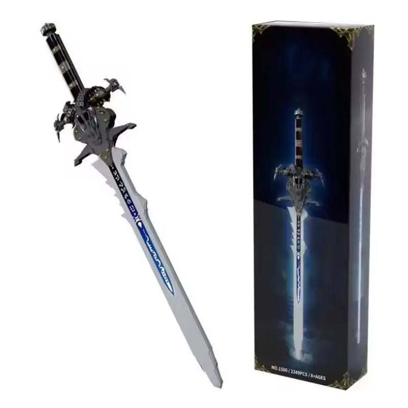 DK1500 The Frostmourne Sword Model WOW Movie Game Series Sorrow of Frost MOC DIY Assemble Weapon Building Blocks Bricks Toys