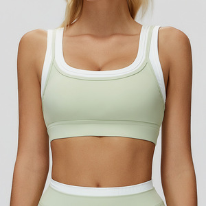 Sujetador Deportivo de Yoga para Mujer, de Alta Sujeción, Ligero, Transpirable, con Ribete en Contraste, Tejido Reciclado, Top para Pilates y Entrenamiento - Product Image 4