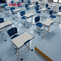 Chaise d'élève ergonomique moderne pour salle de classe, avec structure en acier renforcé, sièges et dossier en plastique PP, hauteur réglable, empilable pour