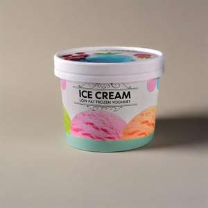 Taza de helado con logotipo personalizado impreso, 5oz-20oz, taza de papel desechable, tazas de helado de papel de pared - Product Image 3