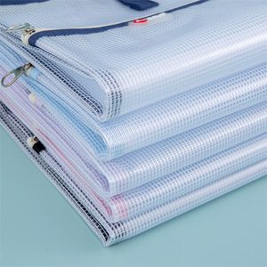 <span class=keywords><strong>Sac</strong></span> de rangement 16*16 en PVC double couche, grande capacité, transparent, pour projets artistiques, broderie, documents, avec fermeture éclair et poignée - Product Image 4