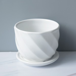 Cerámica Dehua porcelana suculenta planta <span class=keywords><strong>maceta</strong></span> pequeña flor estante Puro Blanco rayas lavabo - Product Image 4