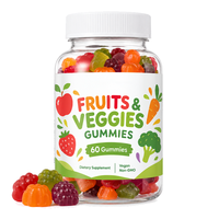 Gummies de fruits et légumes SPL OEM avec vitamine C et zinc, végétaliens, sans gluten, complément bien-être quotidien