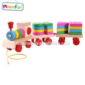 Forma geometrica per bambini giocattoli in legno educativi blocchi di costruzione Mini trenino in legno - Product Image 2