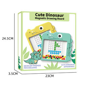 Dinosaurus Papan Gambar Magnetik Sikat Magnetik Latihan Konsentrasi Anak-anak Mainan Puzzle Menggambar Pendidikan Awal - Product Image 3