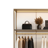 Étagère murale d'exposition de vêtements éclairée par LED, panneau d'affichage pour vêtements, équipement de boutique de vente au détail