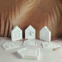 Moule en silicone pour décoration murale de projection Spire House M54866 en plâtre et ciment