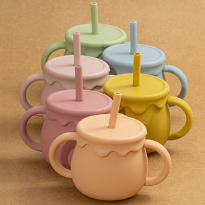 Vaso de Silicona para Bebé con Doble Asa, Libre de BPA, Apto para Alimentos, Contenedor de Almacenamiento de Bebidas y Snacks para Niños, Vajilla - Product Image 4