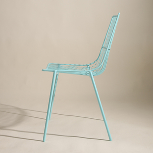 Sedia moderna per il tempo libero di alta qualità colorata blu rosa in rete di ferro sedia da pranzo - Product Image 5