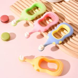 Brosse à dents pour enfants, poils souples, conception ergonomique, pour bébés de 0 à 3 ans et de 6 à 12 ans, rose, vert, bleu, Orange - Product Image 3