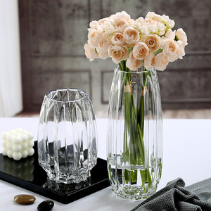 Modern Large Caliber Glass <strong>Vase</strong> with Vertical Stripes Glaze Creative Deco Design Style for Home Decorative Tabletop <strong>Vase</strong> - Product Image 5