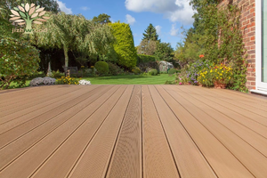 Đẹp hiện đại <span class=keywords><strong>WPC</strong></span> Gỗ nhựa composite <span class=keywords><strong>decking</strong></span> ngoài trời không thấm nước bề mặt chải - Product Image 4