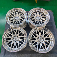 Juego de 2 Ruedas Forjadas con Acabado Pulido y Cepillado, 5x120, 5x112, 5x114.3, 18, 19, 20, 21, 22 Pulgadas, para Autos de Carreras