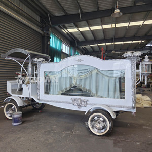 รถม้าศพไฟฟ้าสีขาวแบบมีหลังคาสำหรับขนส่งโลงศพ - Product Image 5