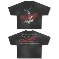 T-shirt unisexe vintage pour homme, imprimé numérique, style streetwear, 100% coton, poids lourd, délavé à l'acide, personnalisé OEM, style Y2K, anime