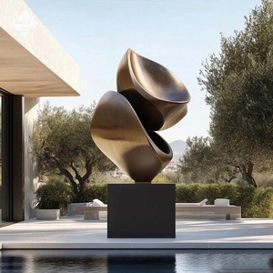 Scultura Astratta in Bronzo Personalizzata per Parchi, Grande Arte Metallica Decorativa da Giardino a Grandezza Naturale - Product Image 1