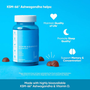 Gommes végétaliennes à saveur de baies mélangées Ashwagandha Vitamine D Suppléments à base de plantes Gommes anti-<span class=keywords><strong>stress</strong></span> sans OGM sans gluten - Product Image 5