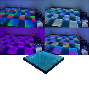 พื้นเต้นรำ LED 3 มิติ ไร้สาย แม่เหล็ก 15 วัตต์ ไฟ RGB ควบคุมด้วย DMX512 ค่า CRI สูง 80 มาตรฐาน <span class=keywords><strong>IP53</strong></span> รับประกัน 2 ปี พกพาสะดวก ใช้งานได้ในงานแต่งงาน - Product Image 2