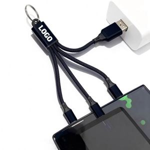 Custom Logo New 3 In1 <b>Usb</b> Charging Line Keychain Multi-Function Gift Customization Data <b>Cable</b> for Mobile Phone <b>Power</b> Bank - Product Image 5