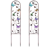 Nouveau design, ensemble de 2 treillis de jardin en métal robuste de style victorien, antirouille, pour roses grimpantes en extérieur
