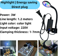 Lampe d'aquarium COB LED multicolore en plastique moderne à clipser pour petits aquariums Betta et plantes aquatiques 4 couleurs
