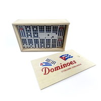 Drapeau cubain gravé Double 9 neuf dominos ensemble boîte en bois personnalisée avec clous enfants adultes jeu de puzzle dominos