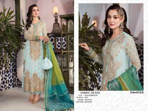 Heavy Faux Georgette con bordado trabajo paquistaní Salwar traje para boda y fiesta colección de ropa para cantidad al por mayor - Product Image 3