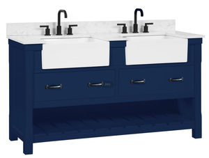 Mueble de Baño Doble con Lavabo, Estilo Rústico, Color Azul Marino, con Repuestos Duraderos Gratuitos - Product Image 5