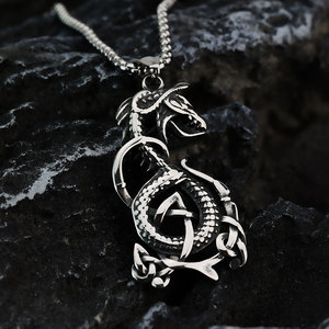 Collar de Dragón Vintage para Hombre, Chapado en Oro PVD de 14k y 18k, Acero Inoxidable 316L, Joyería Fina - Product Image 2