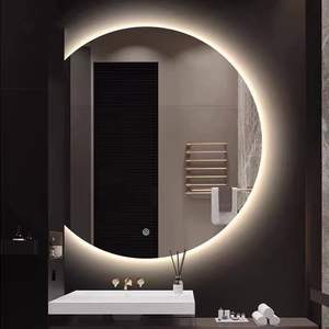 Specchio da bagno per trucco intelligente personalizzato con luce a LED moderno a mezza luna da parete decorativo specchio da soggiorno camera da letto Touch Screen - Product Image 5