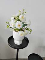 Promo Spesial 2026 Tanaman Artifisial Putih Baru Bunga Peony Bonsai dengan Pot Semen untuk Dekorasi Rumah & Pernikahan