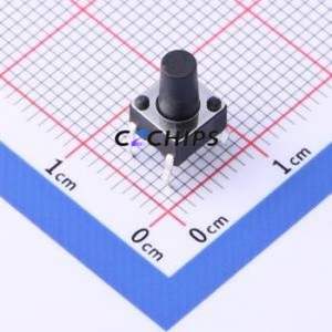 TSD001A09026A Tactile Switch Through hole Component (THT)-4P,6x6mm Switch Round Button 2.6N Through Hole 6mm - Product Image 1