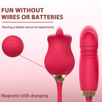 Rosen-Zungen-Vibrator für Erwachsene, Sexspielzeug zur Stimulation von Klitoris und Brustwarzen, USB Magnetisch Aufladbarer Weiblicher Masturbator