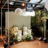 Cabine Photo Personnalisée avec Cadre Métallique Intérieur pour Événements, Décor de Magazine Photo Booth avec Lumière LED